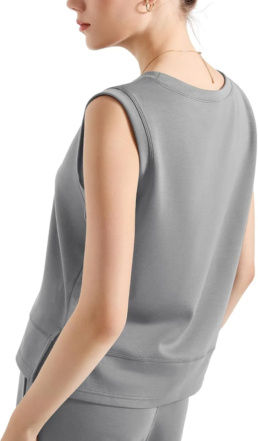 SUUKSESS Women 2 Piece Lounge Matching Sets Wide Leg Sweatpants Sleeveless Tops