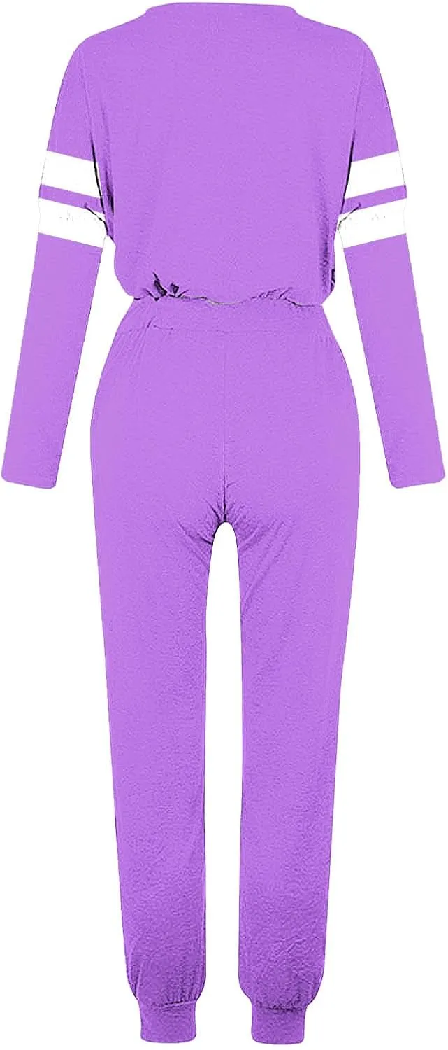 Sweat Suits Womens 2 Piece Outfits Comfy Lounge Sets Casual Plus Size Sweatsuits Crewneck Tops and Pants Set