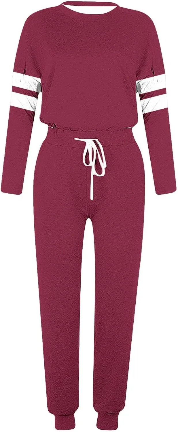 Sweat Suits Womens 2 Piece Outfits Comfy Lounge Sets Casual Plus Size Sweatsuits Crewneck Tops and Pants Set