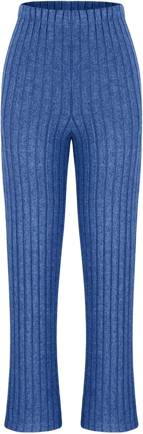 Sweater Set Women 2 Piece Lounge Set Turtleneck Knit Pullover Top and Pants Set Casual Loungewear Comfy Travel Outfit