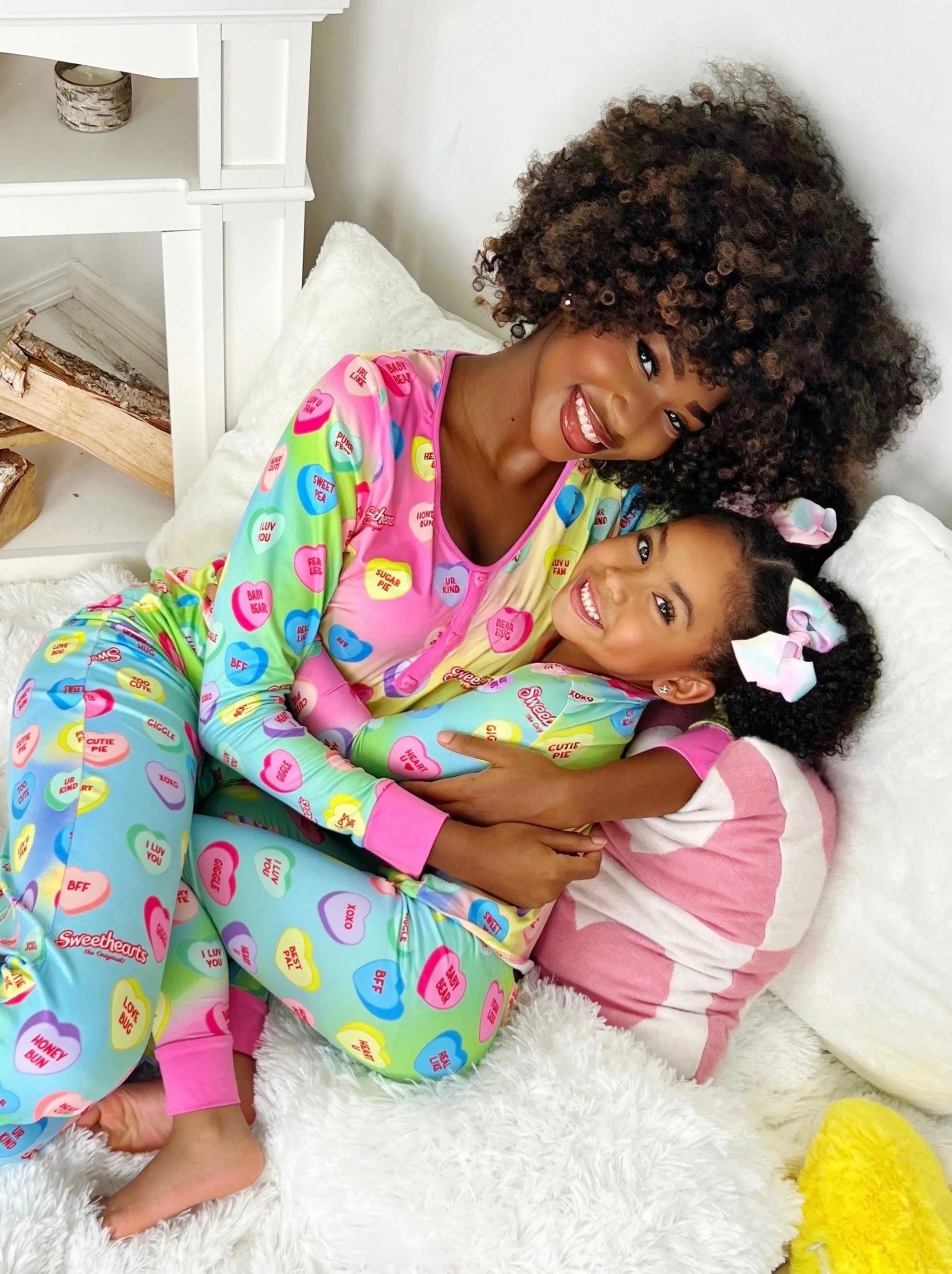 Sweethearts x Mia Belle Mommy and Me YOU ME Pastel Pajamas