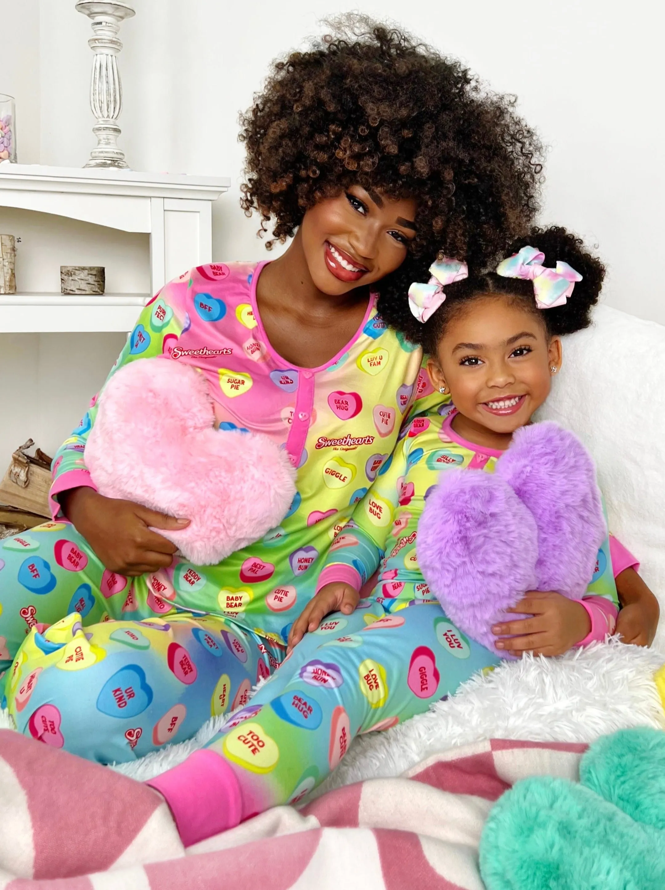 Sweethearts x Mia Belle Mommy and Me YOU ME Pastel Pajamas