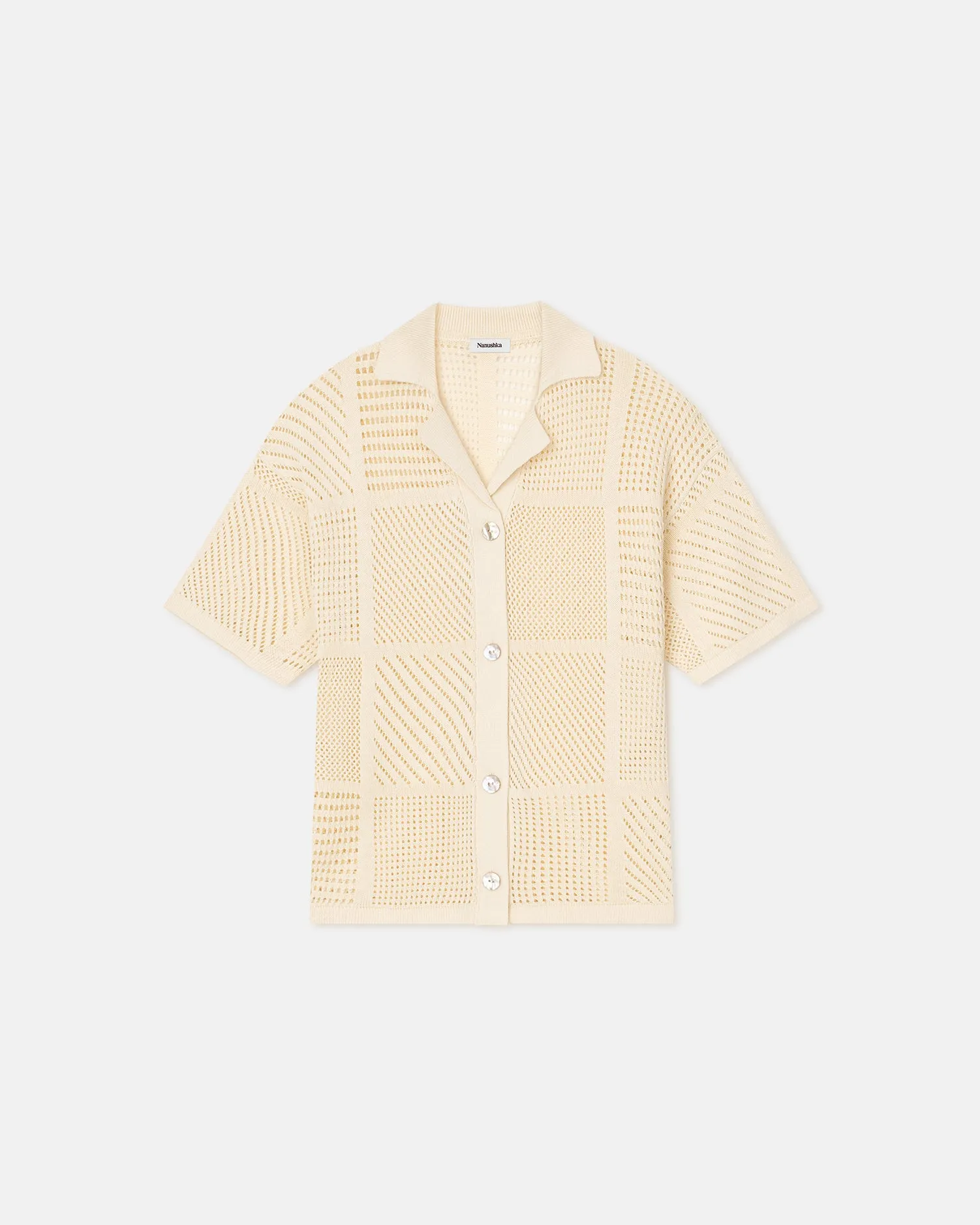 Talissa - Sale Paper-Crochet Textured Shirt - Creme
