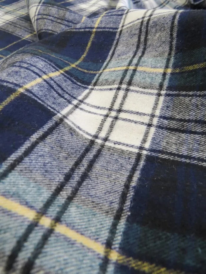 Tartan Plaid Uniform Apparel Flannel Fabric / Black/Red/White