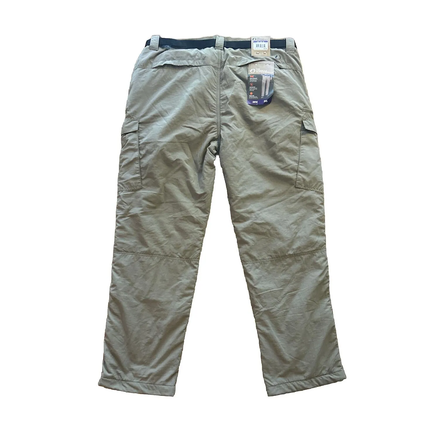 The American Outdoorsman Pants Men's Fleece Lined Cargo Hiking Pants 36x30 Khaki