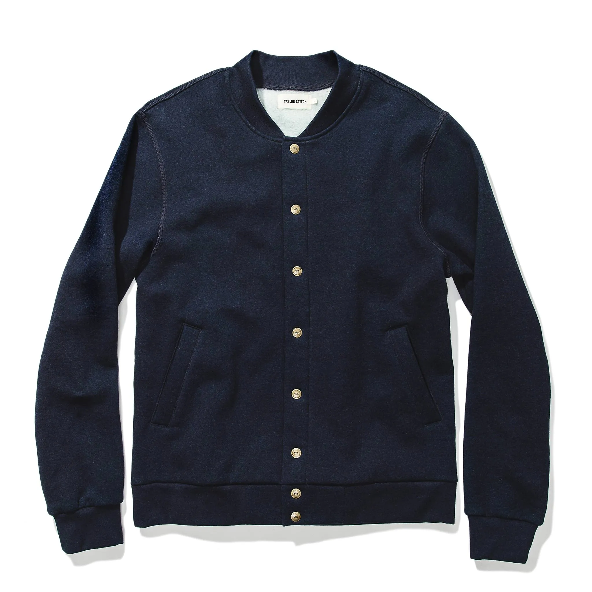 The Bomber in Indigo Fleece