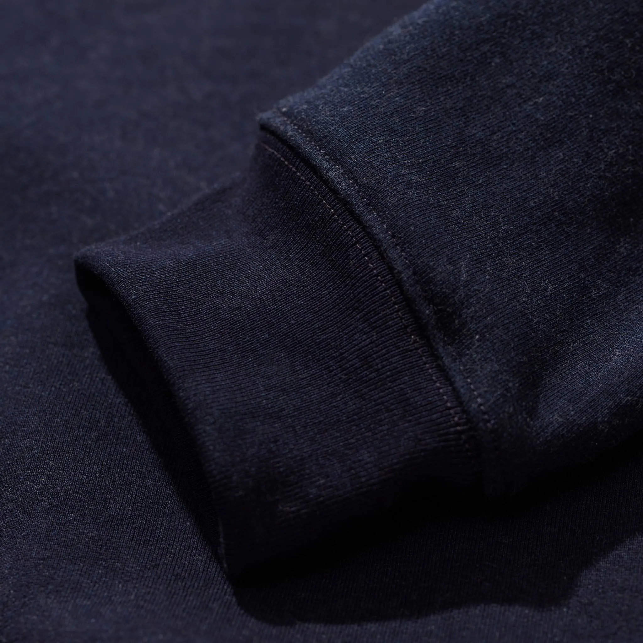 The Bomber in Indigo Fleece