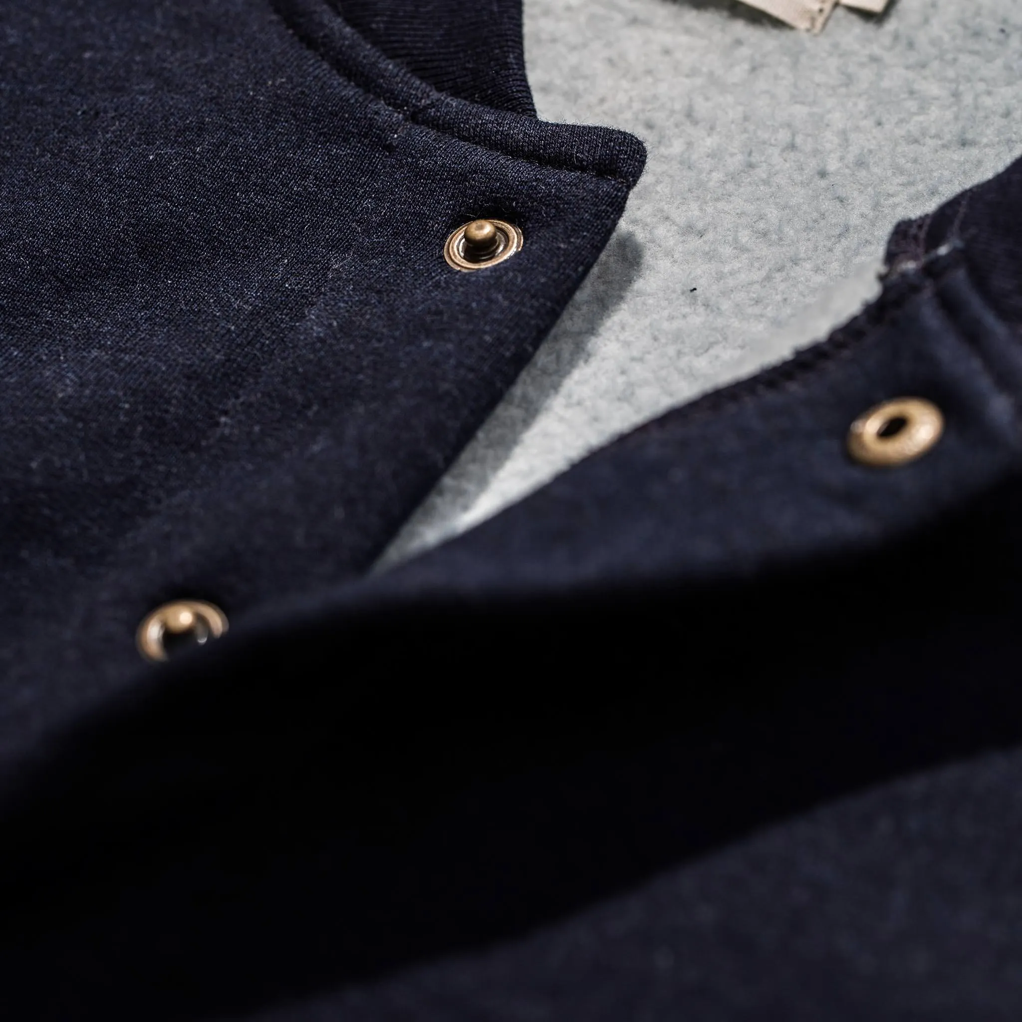The Bomber in Indigo Fleece