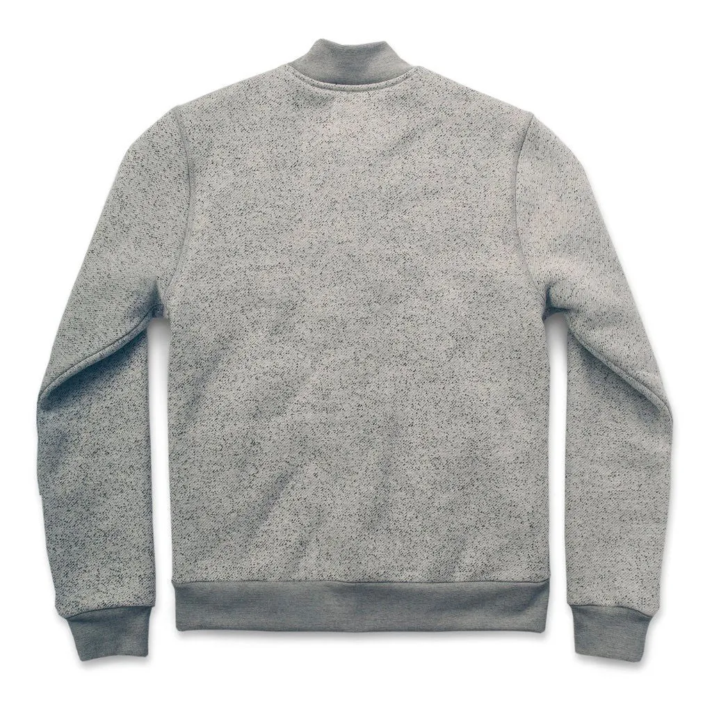 The Bomber in White Fleck Fleece