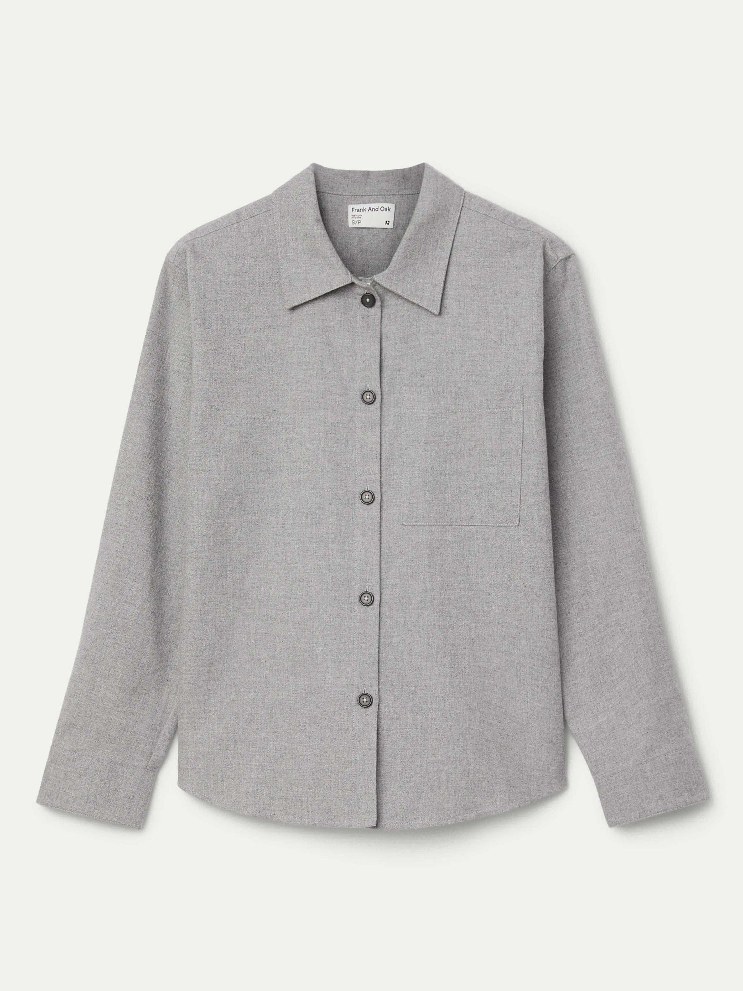 The Flannel Overshirt  in Light Grey