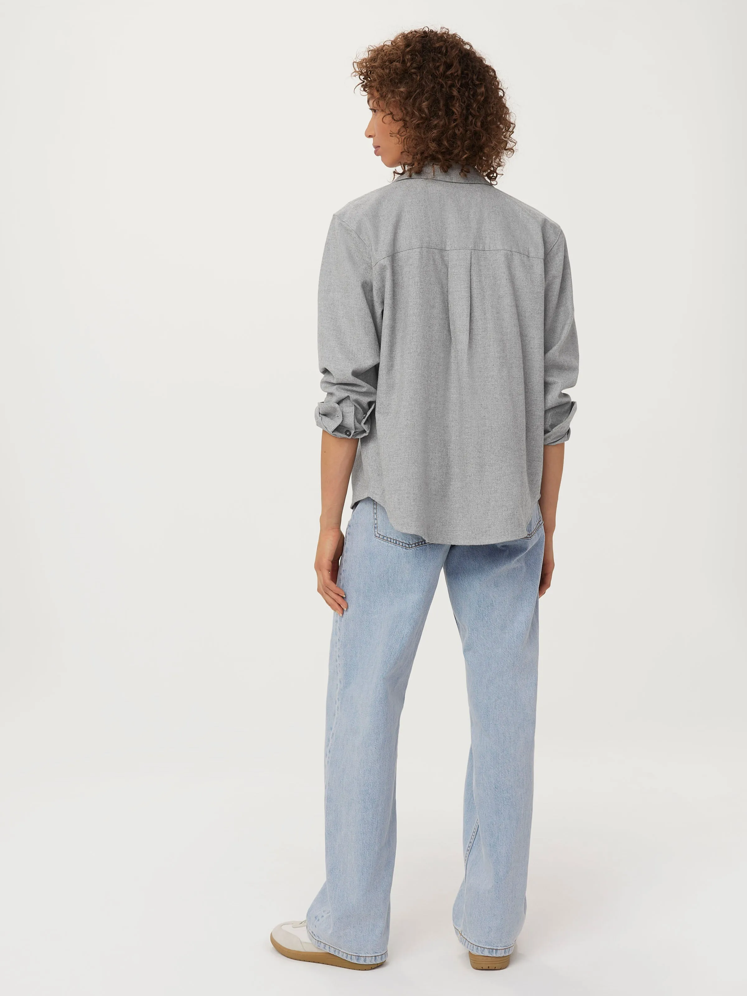 The Flannel Overshirt  in Light Grey