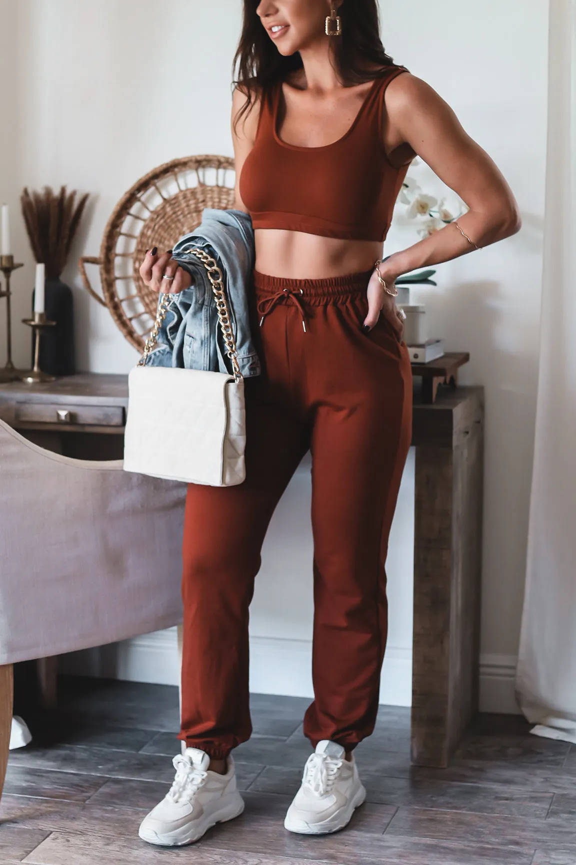 The Jenna Lounge Set- Brown