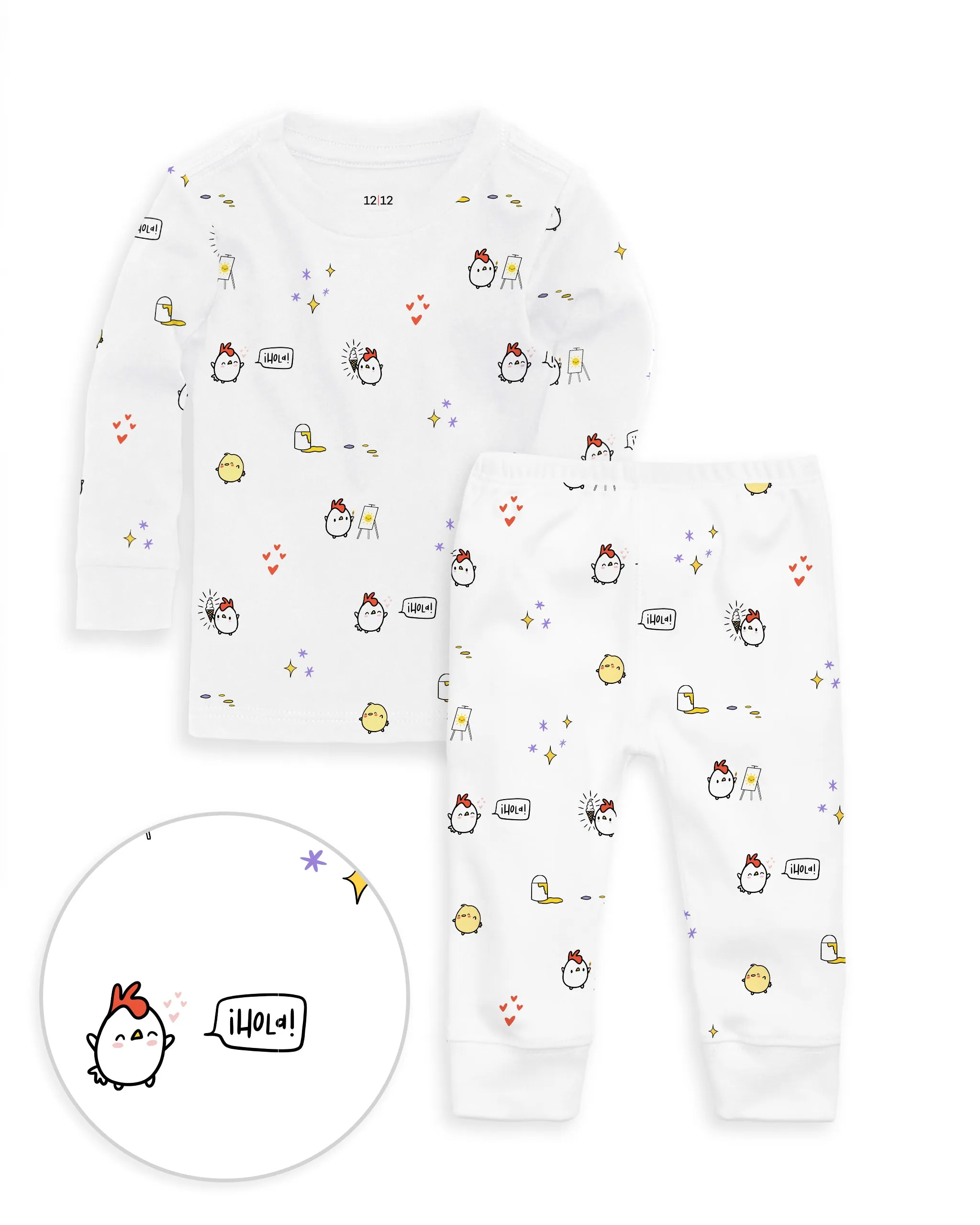 The Organic Long Sleeve Pajama Set [Con Pollo]