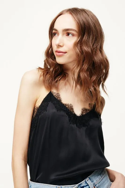 The Racer Camisole - Charmeuse Black