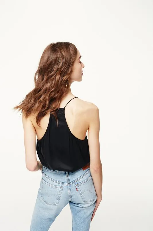 The Racer Camisole - Charmeuse Black