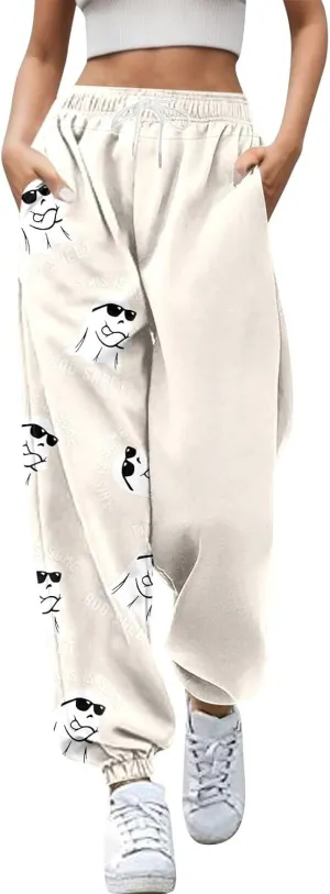 This is Some Boo Sheet Halloween Sweatpants Women Halloween Cool Ghost Graphic Joggers Cinch Bottom Baggy Trousers