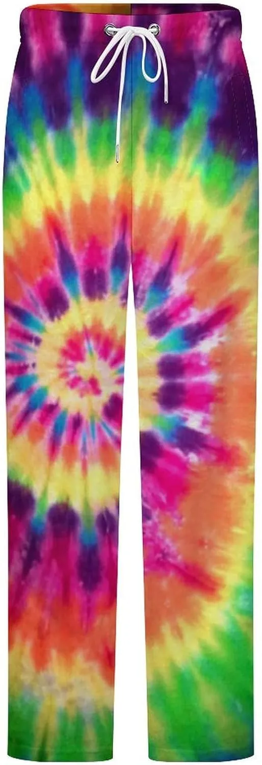 Tie Dye Women's Flannel Pajama Pants Fleece Lounge Sleep Bottoms PJ