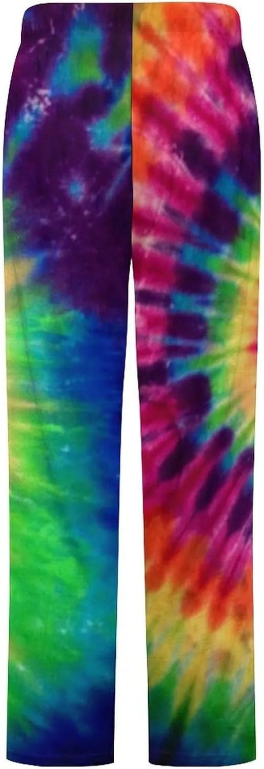 Tie Dye Women's Flannel Pajama Pants Fleece Lounge Sleep Bottoms PJ