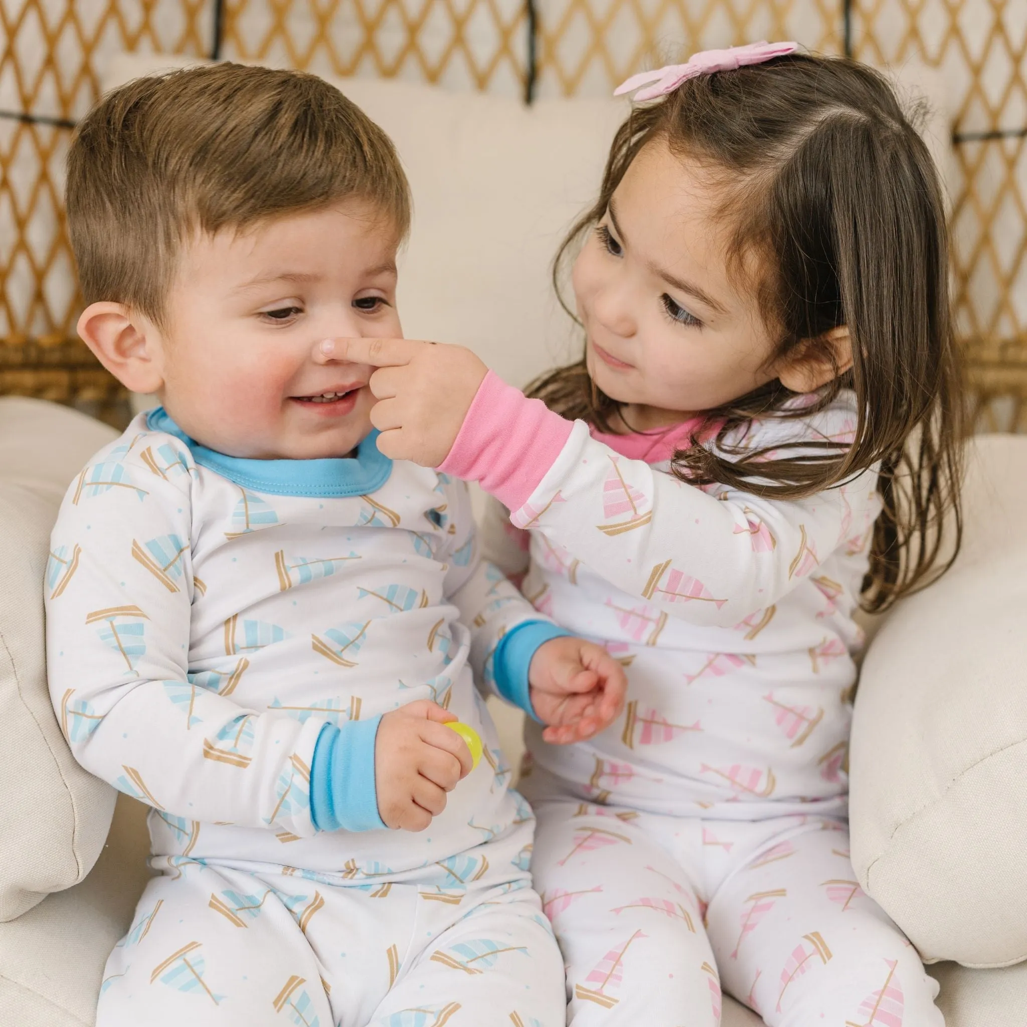 Tiny Sailboat Long Pajama - Pink