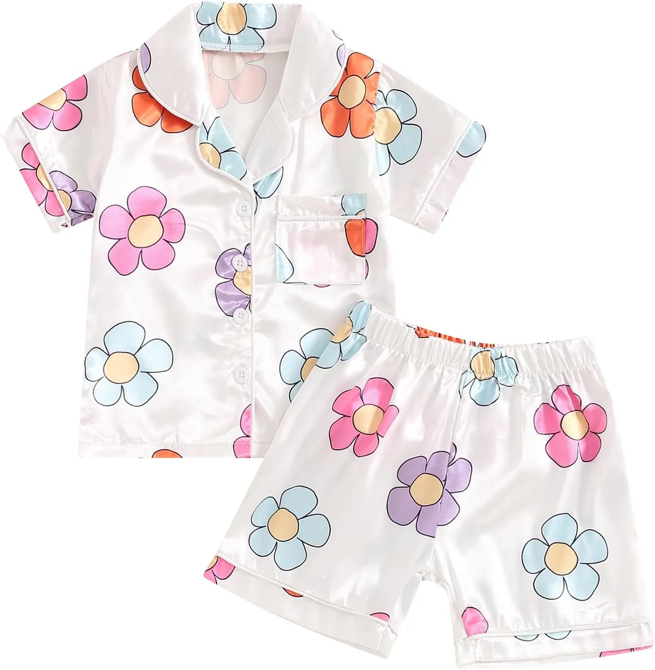 Toddler Baby Girl St Patricks Day Pajamas Bow&Clover Print Short Sleeve Shirts   Shorts Summer Girls Sleepwear Suit