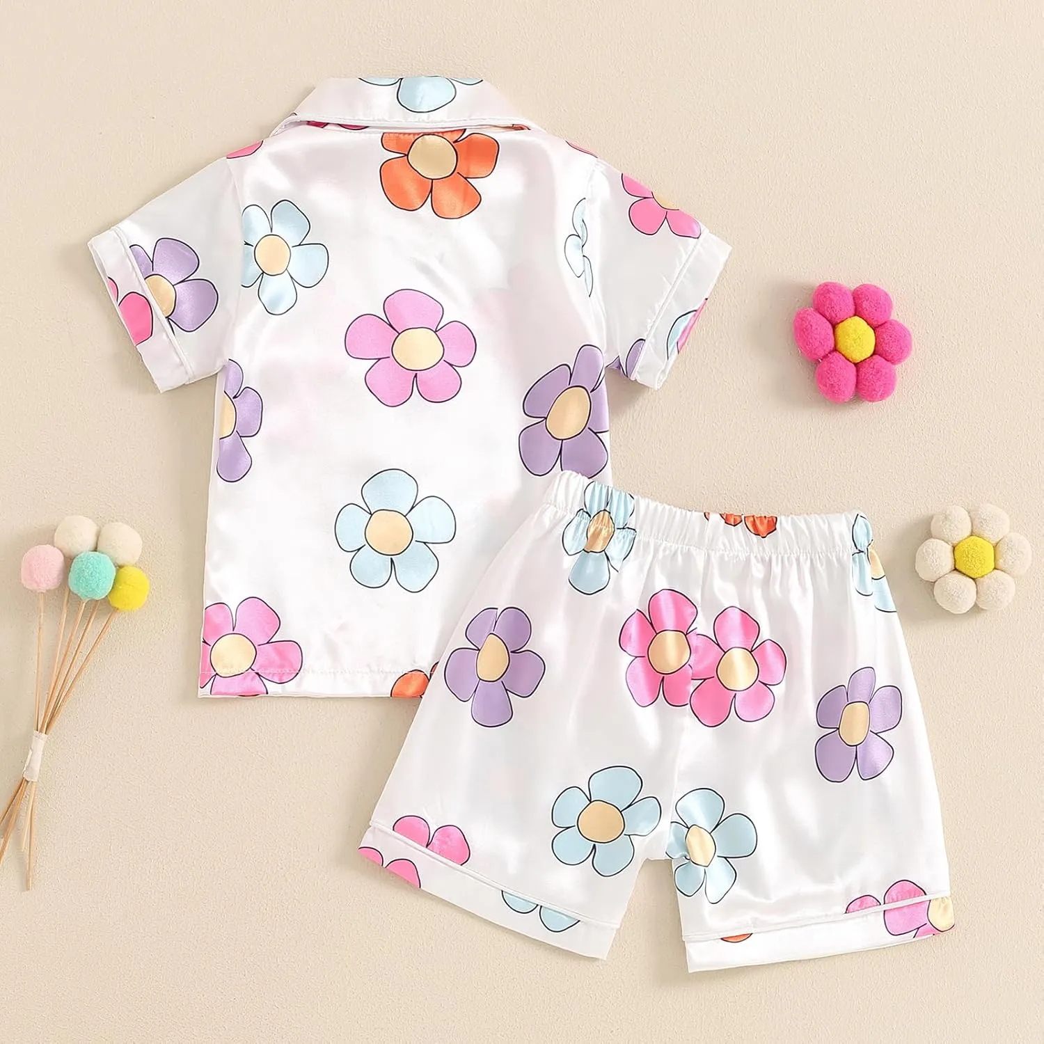 Toddler Baby Girl St Patricks Day Pajamas Bow&Clover Print Short Sleeve Shirts   Shorts Summer Girls Sleepwear Suit