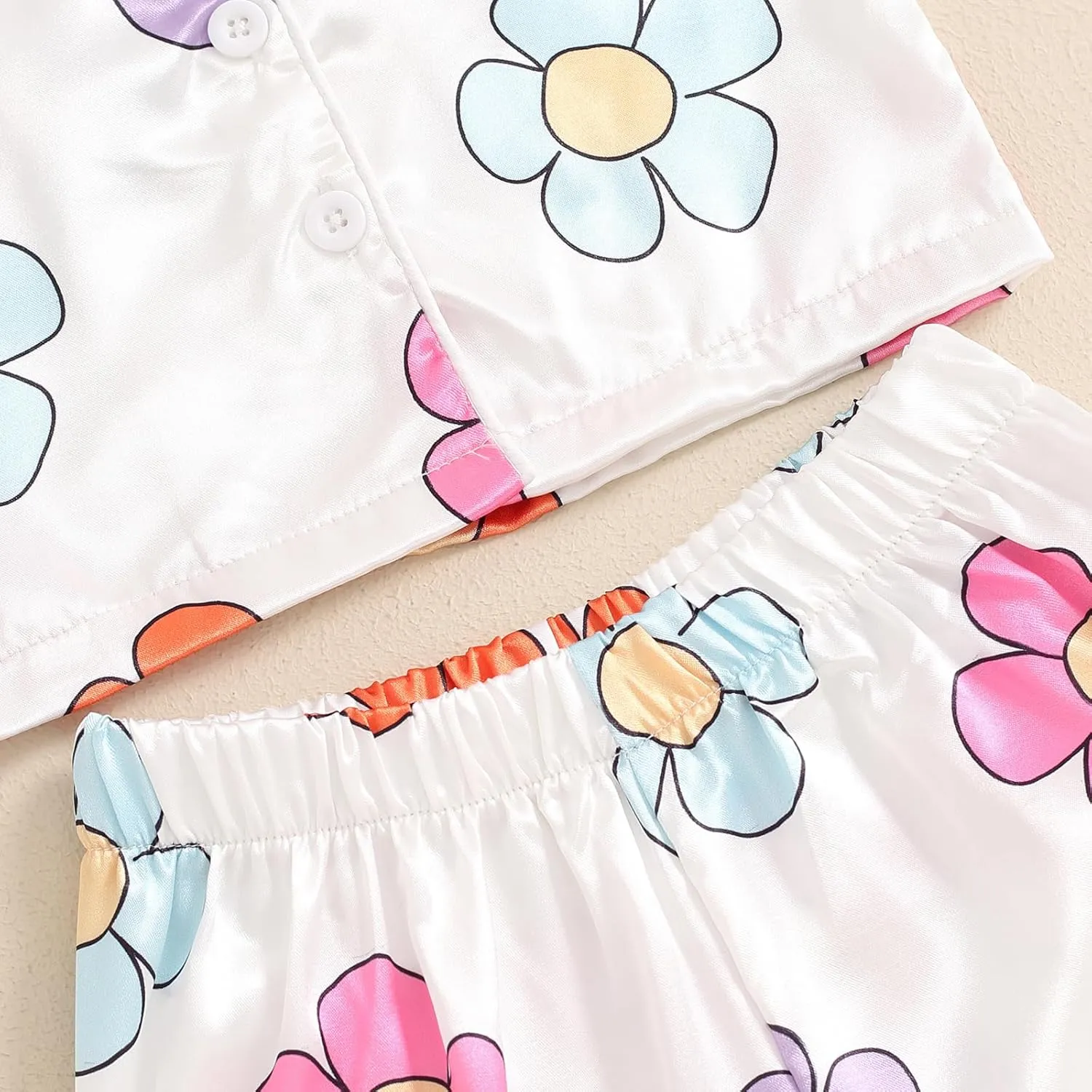 Toddler Baby Girl St Patricks Day Pajamas Bow&Clover Print Short Sleeve Shirts   Shorts Summer Girls Sleepwear Suit