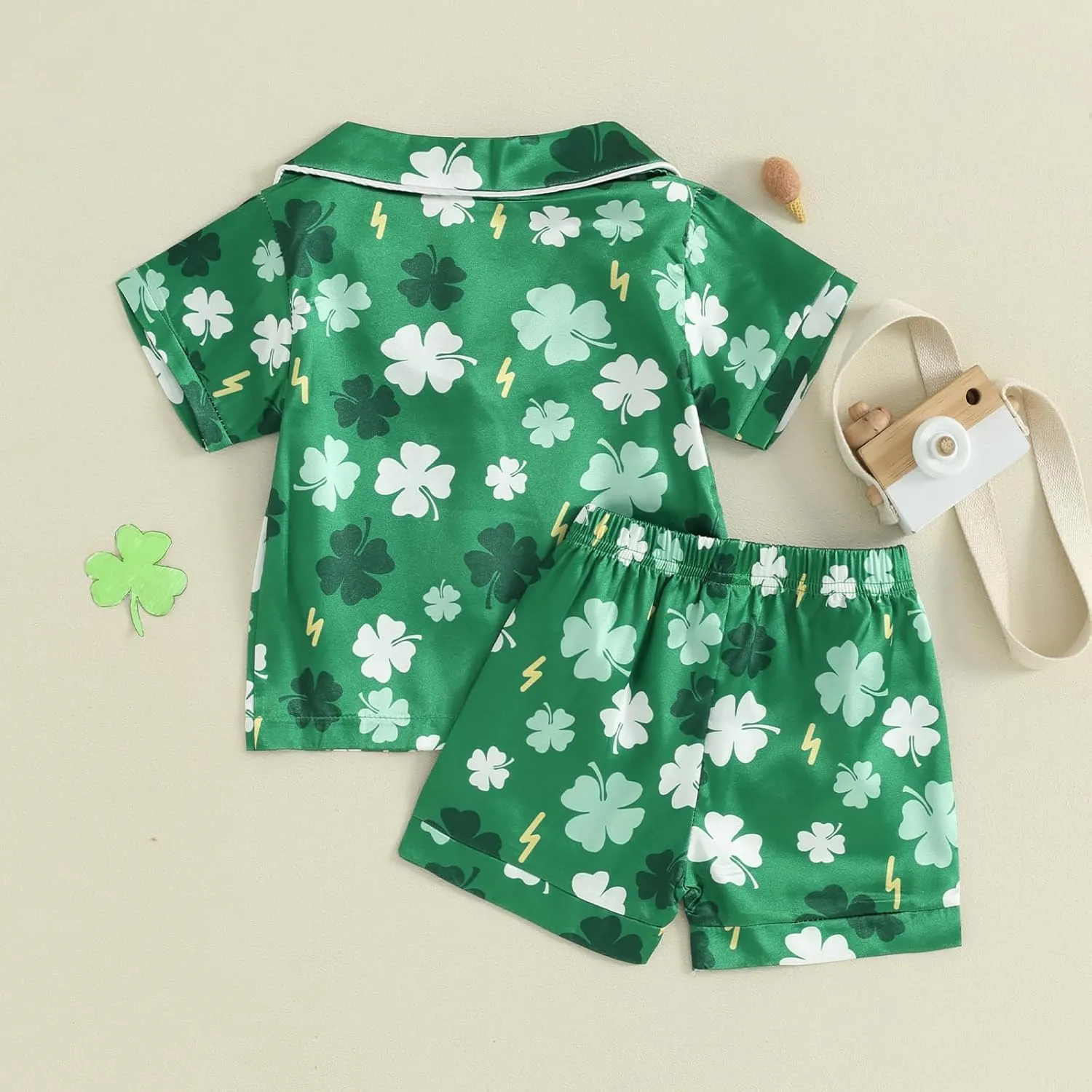 Toddler Girl Boy Easter Satin Pajamas Summer Fuzzy Bunny Print Button Down Shirt Shorts Girls Kids Silk Pajama Set