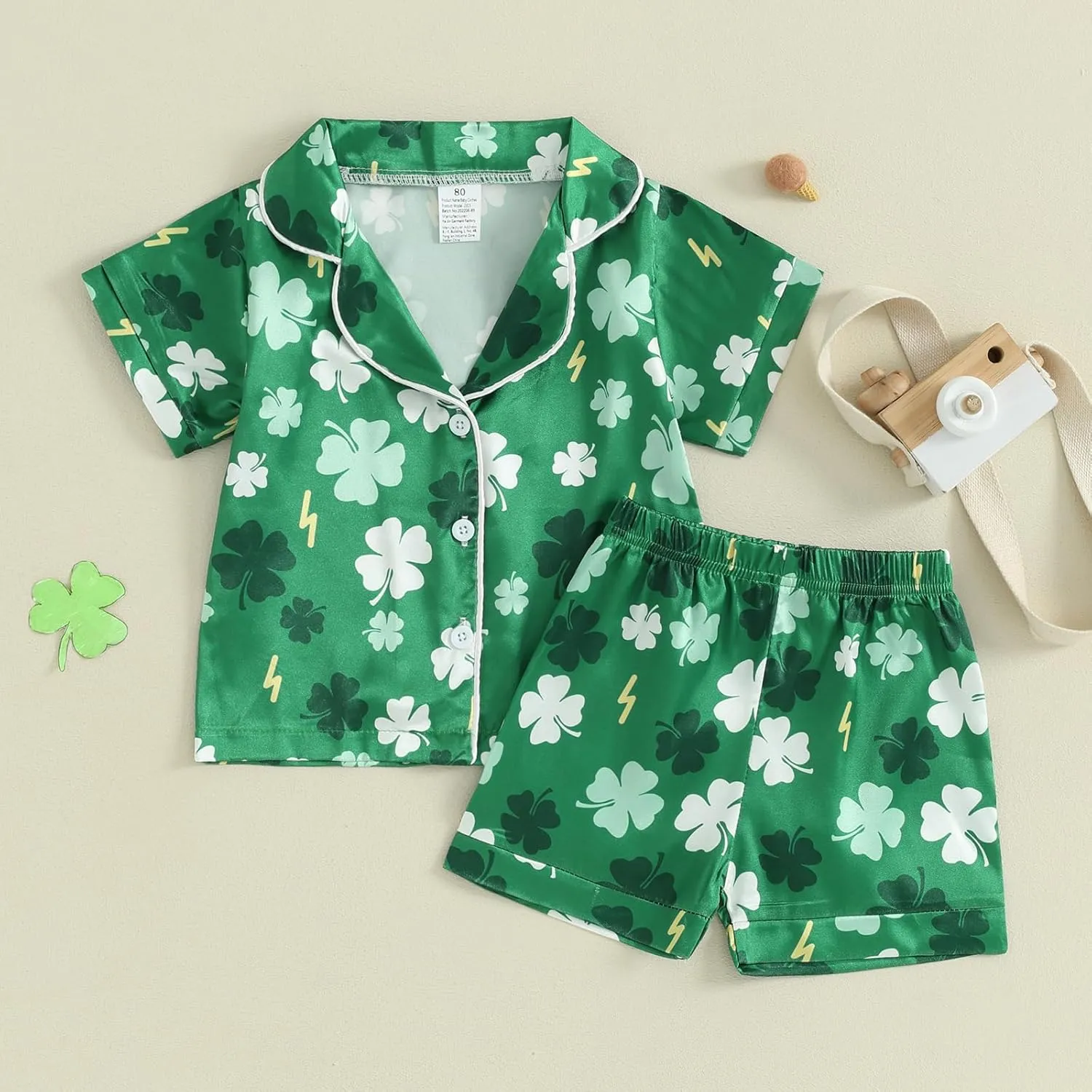 Toddler Girl Boy Easter Satin Pajamas Summer Fuzzy Bunny Print Button Down Shirt Shorts Girls Kids Silk Pajama Set