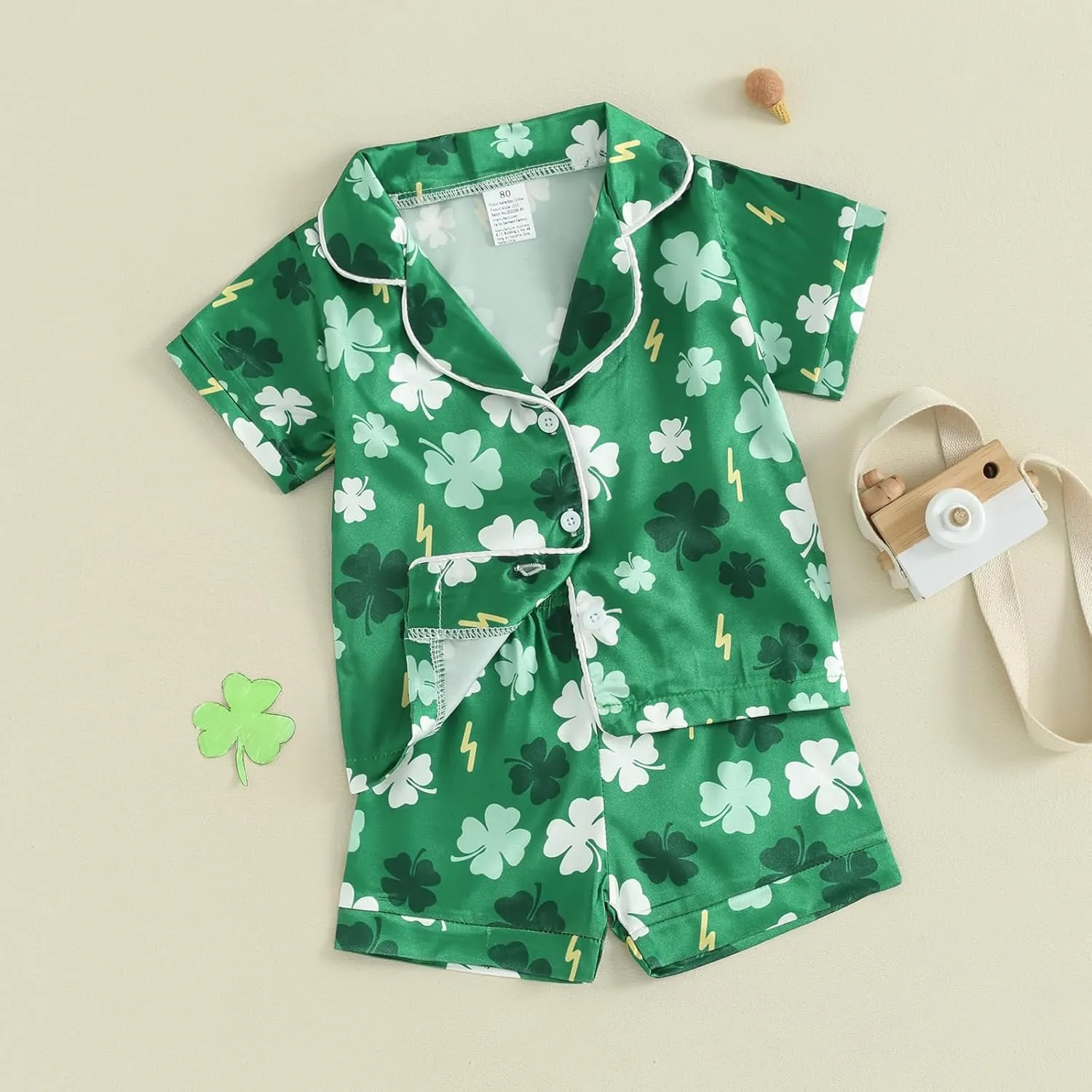Toddler Girl Boy Easter Satin Pajamas Summer Fuzzy Bunny Print Button Down Shirt Shorts Girls Kids Silk Pajama Set
