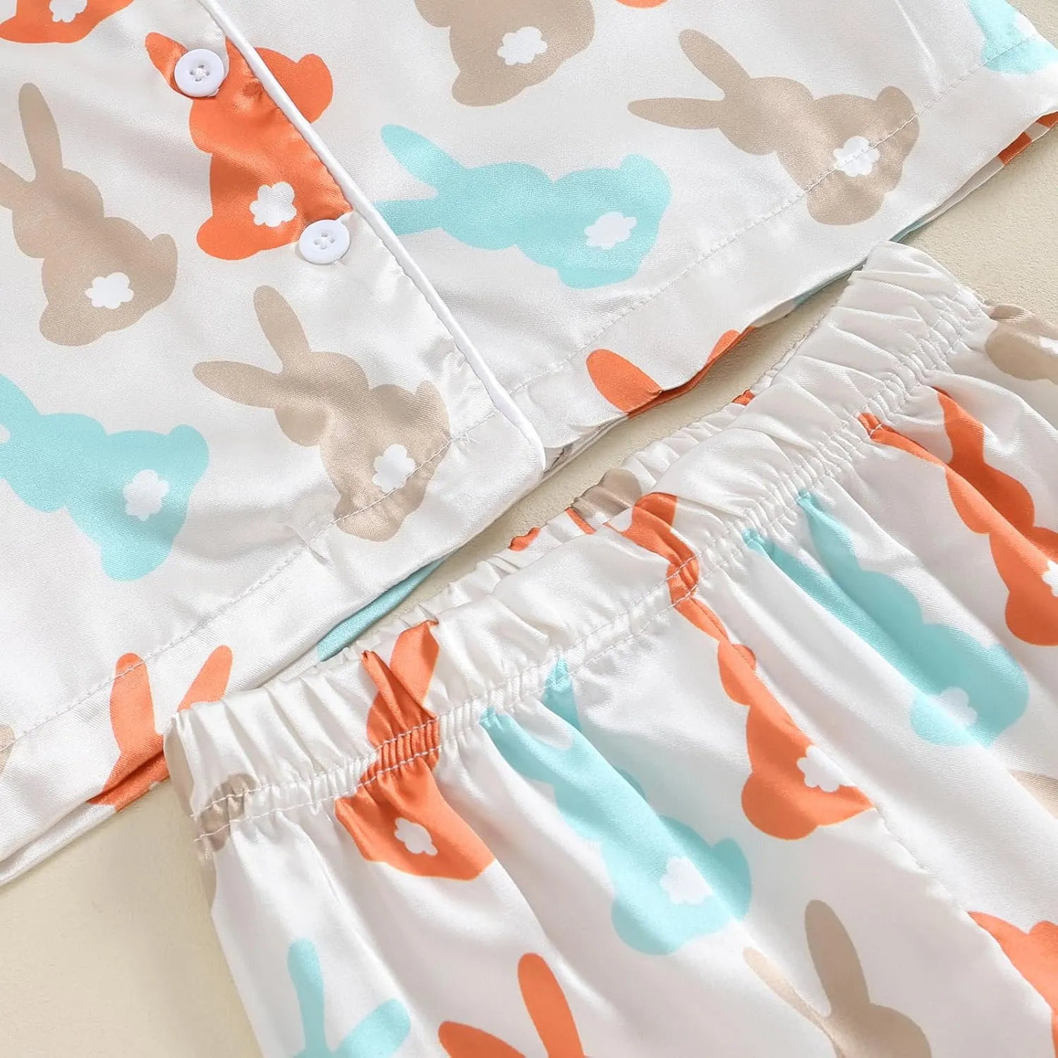 Toddler Girl Cute Long Sleeve Button Down Pajamas Set Lounge Set Sleepwear Nightwear