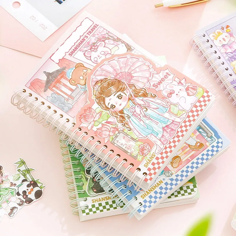 Travel Series Kawaii Cartoon Journal Notebook - A6