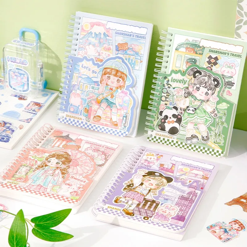 Travel Series Kawaii Cartoon Journal Notebook - A6