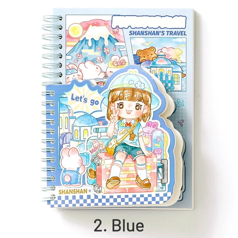 Travel Series Kawaii Cartoon Journal Notebook - A6