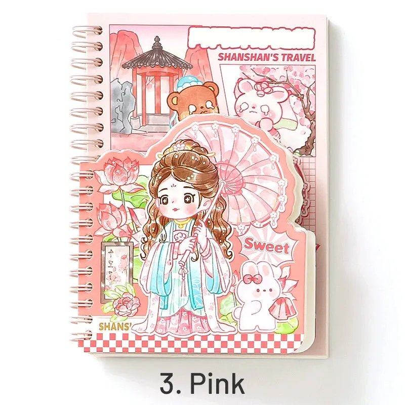 Travel Series Kawaii Cartoon Journal Notebook - A6