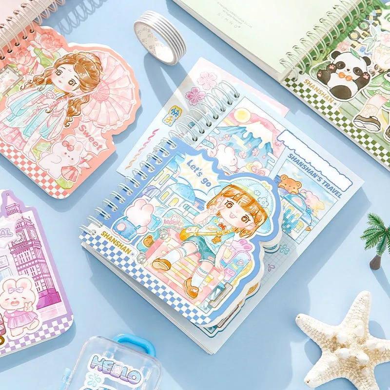 Travel Series Kawaii Cartoon Journal Notebook - A6