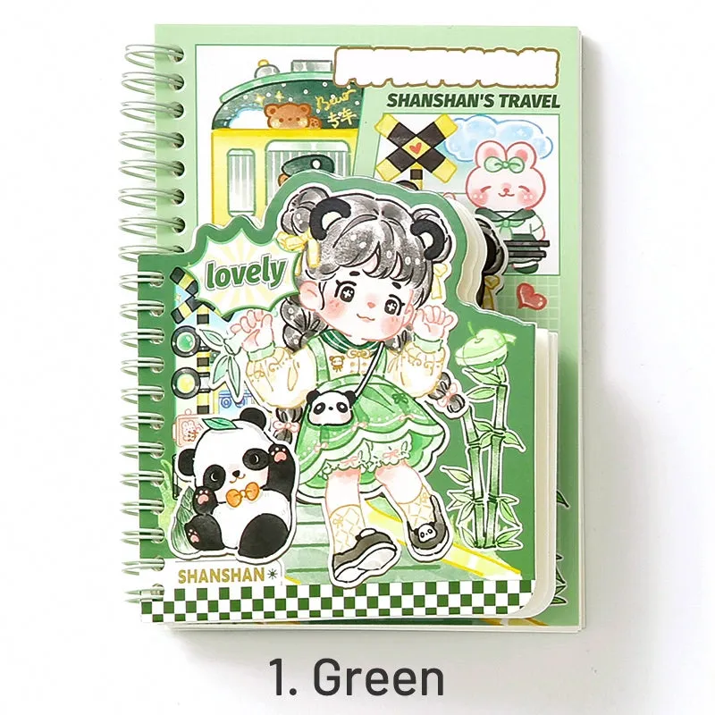 Travel Series Kawaii Cartoon Journal Notebook - A6