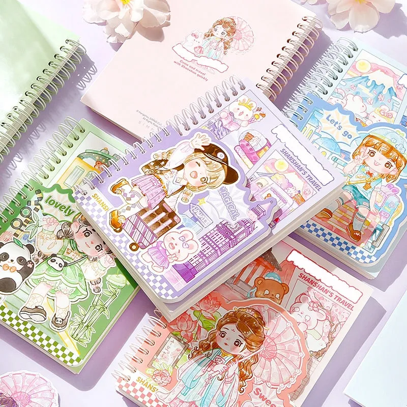 Travel Series Kawaii Cartoon Journal Notebook - A6