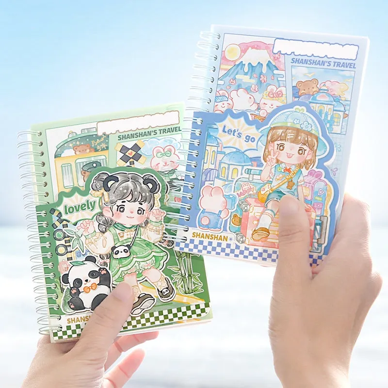 Travel Series Kawaii Cartoon Journal Notebook - A6