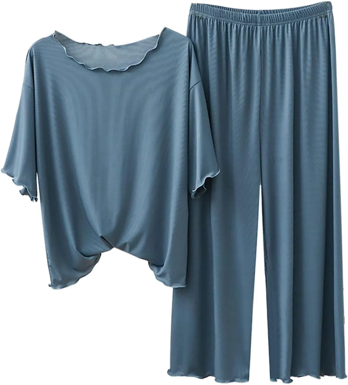 Two Piece Outfits for Women 2 Piece Sets Matching Loungewear Summer Biker Sweatshirt Vintage Loose Comfy Sleepwear
