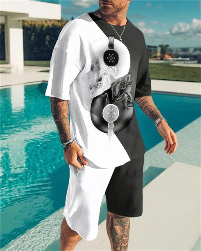 Two Piece Printed Set Tracksuit/Lounge Wear for Men