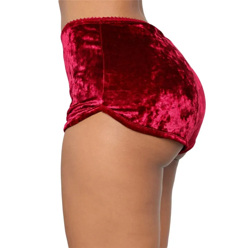 Two Piece Sleeveless Velvet Spaghetti Strap Suit