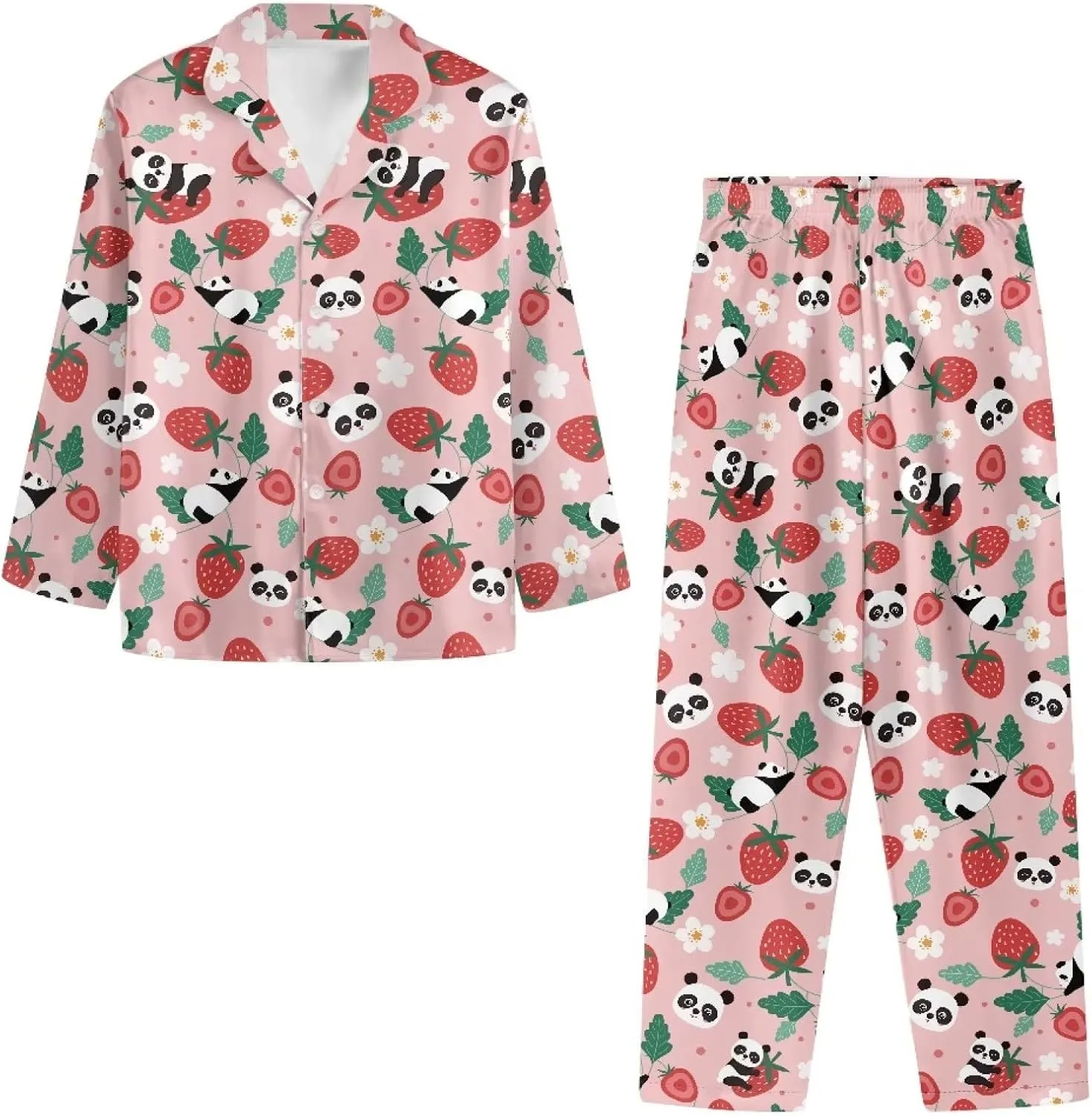 Uasibuni Fashion Button Down Pajama Set For Women Long Sleeve Pajama Pants Soft Comfy Pjs Loungewear Sets