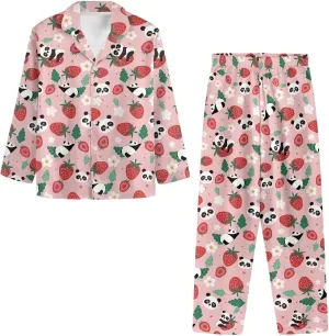 Uasibuni Fashion Button Down Pajama Set For Women Long Sleeve Pajama Pants Soft Comfy Pjs Loungewear Sets