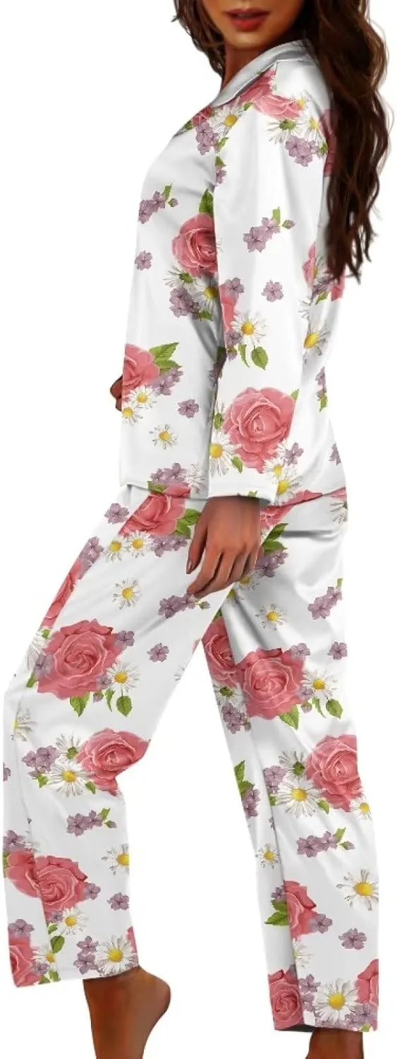 Uasibuni Fashion Long Sleeve Pajama Set Womens 2 Piece Lounge Sets Knit Pajama Tops Sleepwear