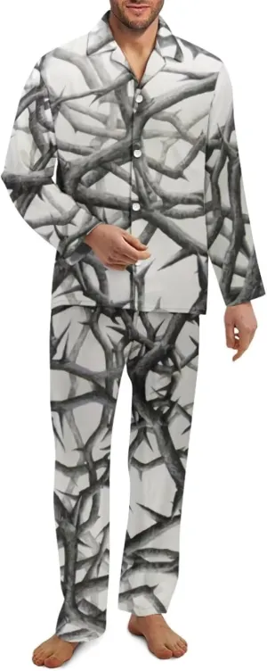 Uasibuni Men's Plus Size Pajama Sets Comfy Sleepwear Loungewear Sleep Top Long Sleeve Pjs Bottoms Pant