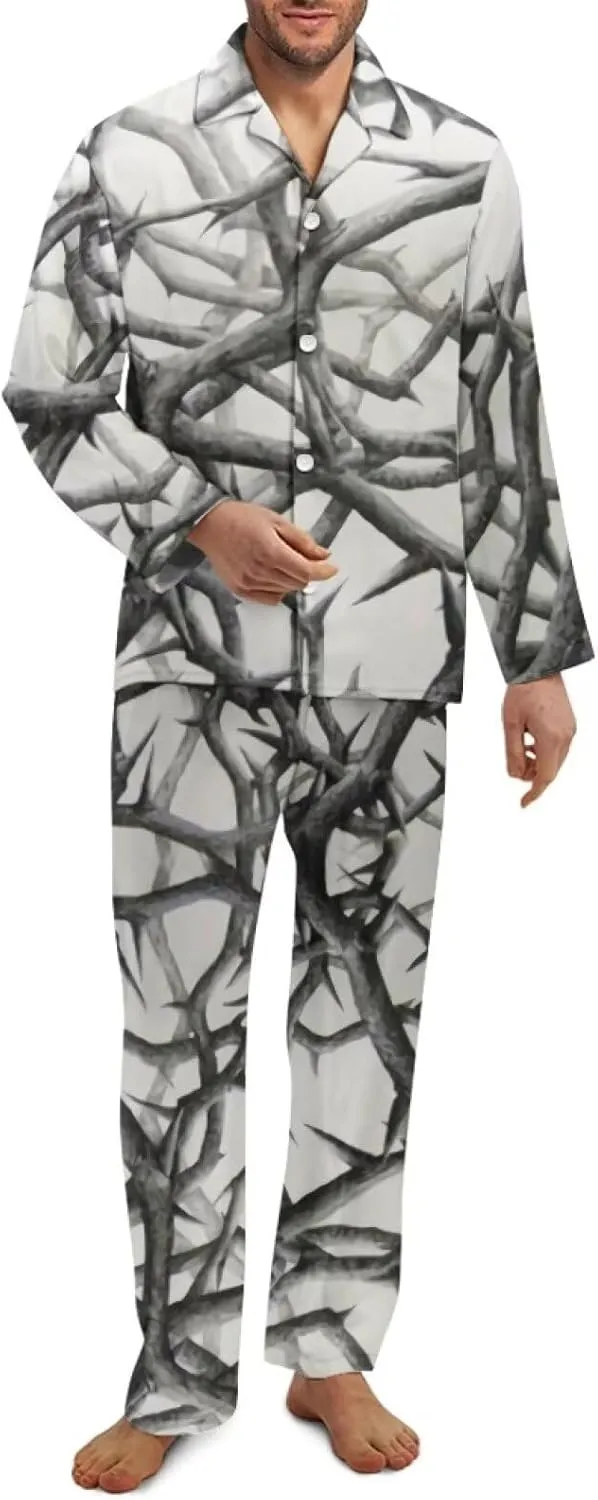 Uasibuni Men's Plus Size Pajama Sets Comfy Sleepwear Loungewear Sleep Top Long Sleeve Pjs Bottoms Pant