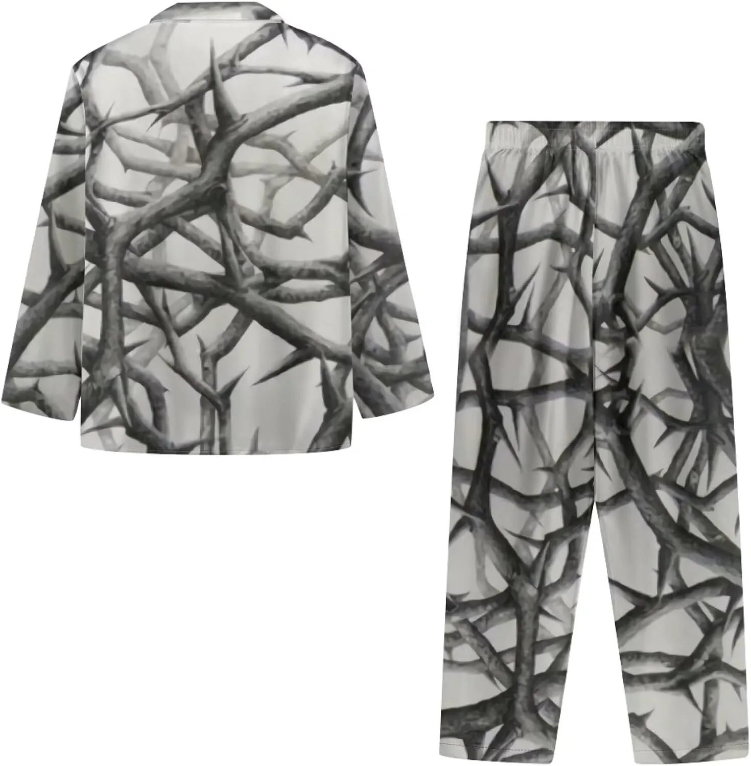 Uasibuni Men's Plus Size Pajama Sets Comfy Sleepwear Loungewear Sleep Top Long Sleeve Pjs Bottoms Pant