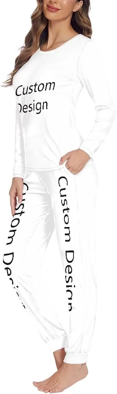 Uasibuni Women Pajamas Soft Pants Long Sleeve Top Pajama Set Warm Sleepwear Plus Size Pjs Loungewear