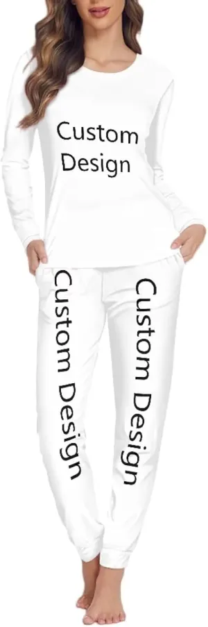 Uasibuni Women Pajamas Soft Pants Long Sleeve Top Pajama Set Warm Sleepwear Plus Size Pjs Loungewear