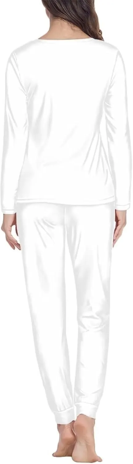Uasibuni Women Pajamas Soft Pants Long Sleeve Top Pajama Set Warm Sleepwear Plus Size Pjs Loungewear